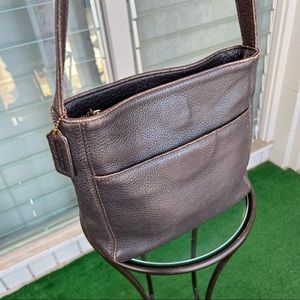 Vintage Coach pebble leather satchel crossbody multi compartment unisex USA Made